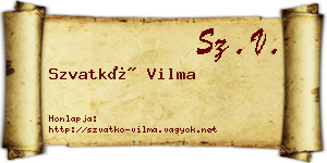 Szvatkó Vilma névjegykártya
